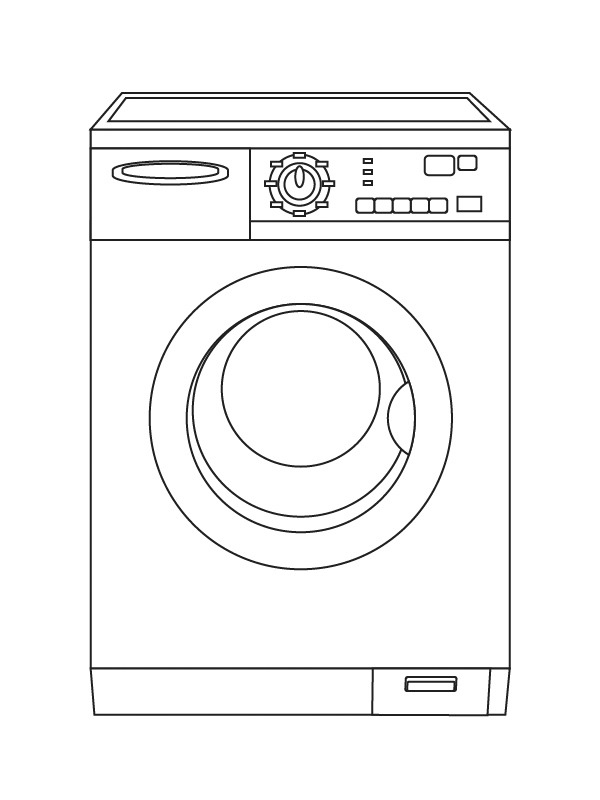 Washing machine coloring page