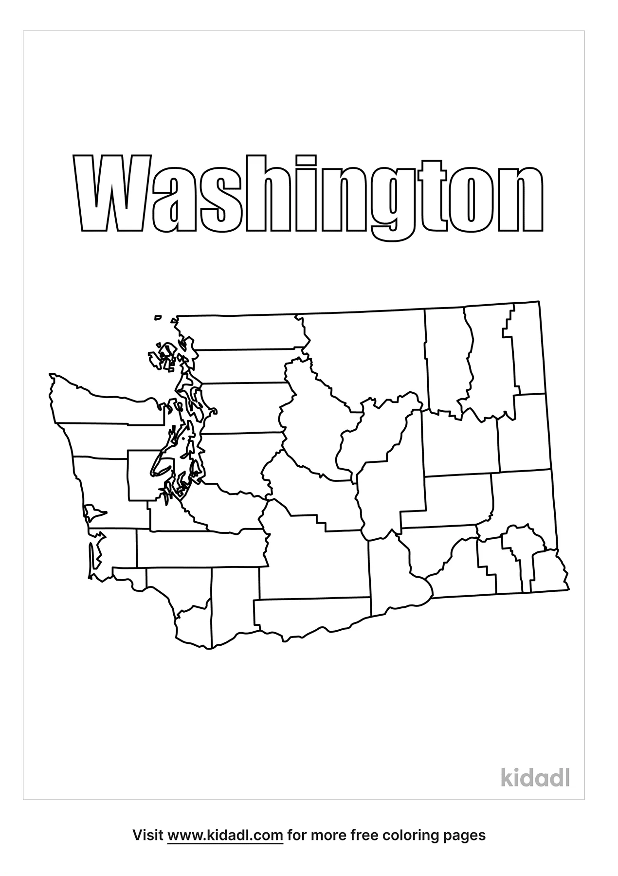 Free washington map coloring page coloring page printables