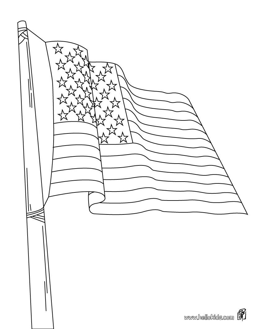 Flag of the usa coloring pages
