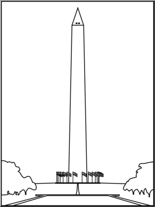 Clip art washington monument bw i