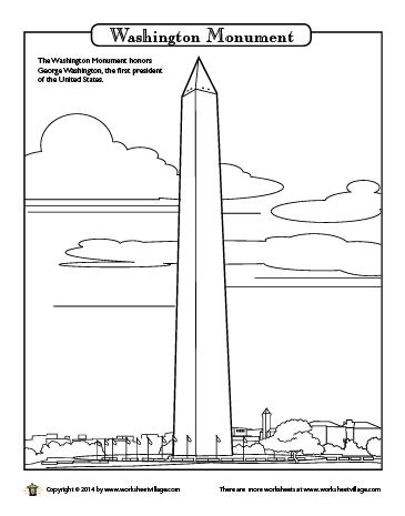 Washington monument coloring page washington monument washington monument craft washington monument project