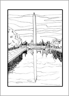 Washington monument blanc et noir note cards