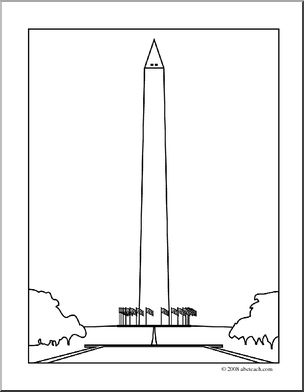 Clip art washington monument coloring page i