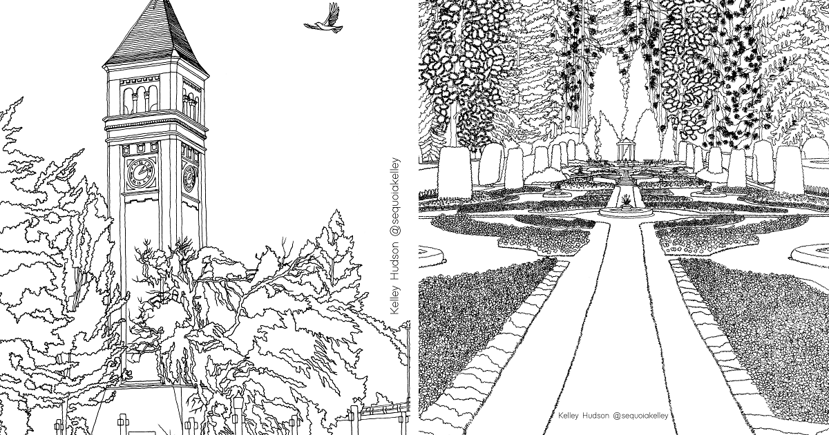 I made a hand drawn coloring book of spokane washington pics bored panda