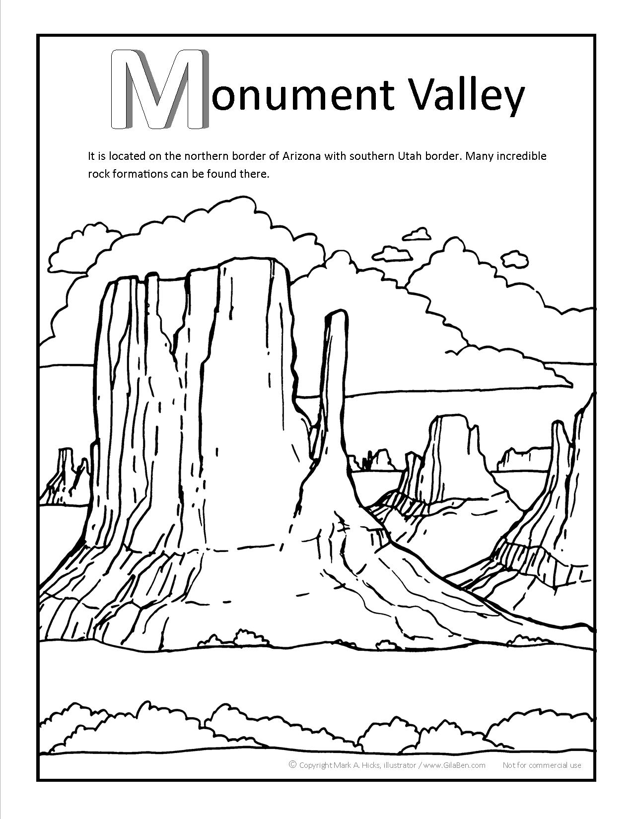 Monument valley coloring page