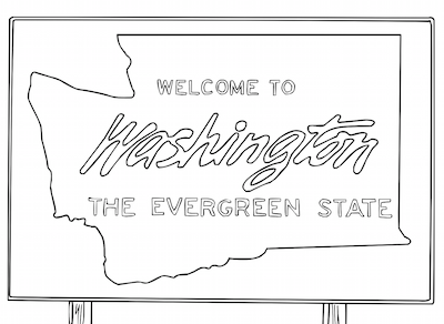 Washington statehood united states postage stamp coloring page