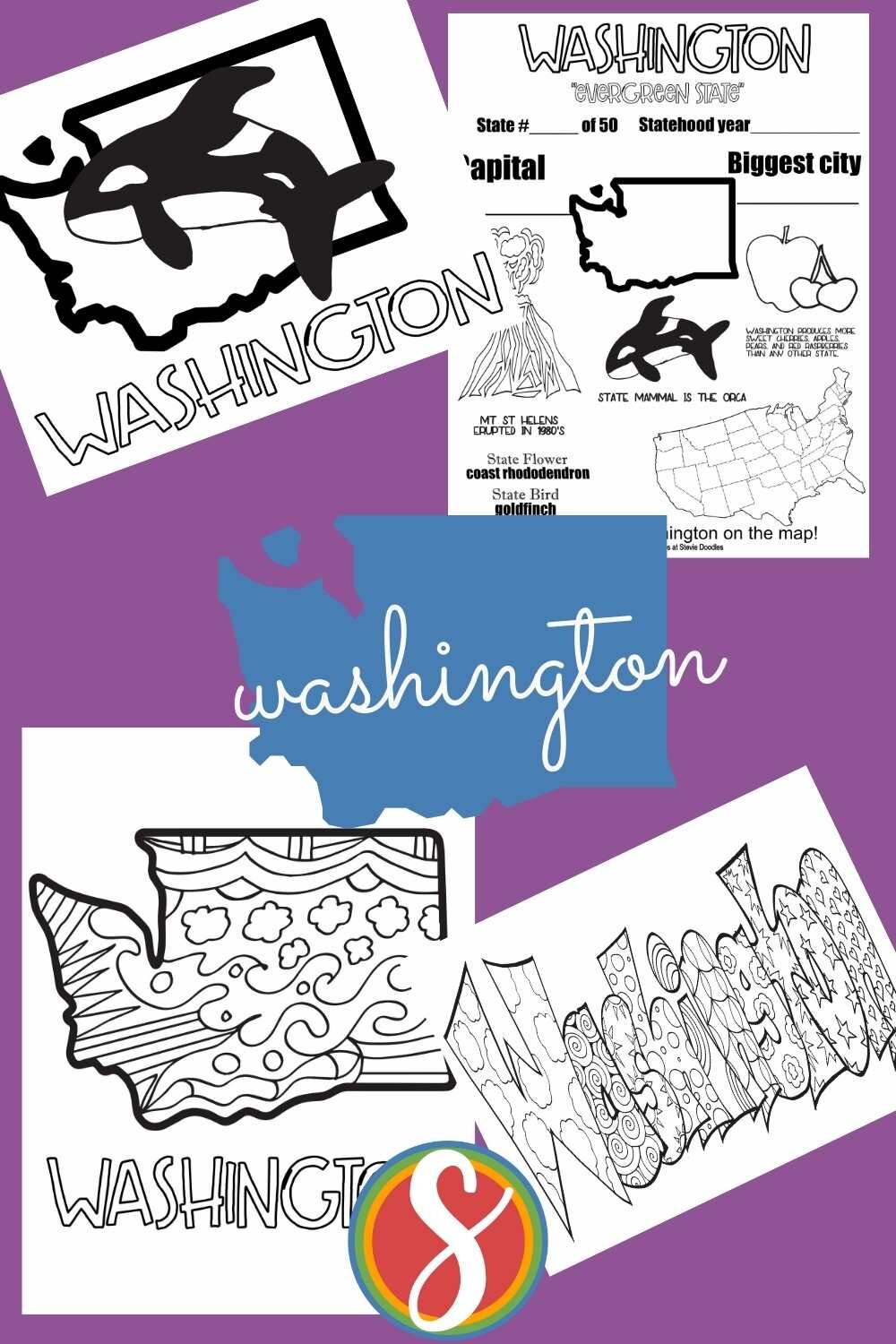 Free washington coloring pages â stevie doodles