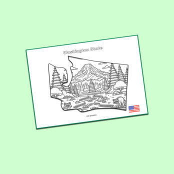 Washington state symbols coloring page kids