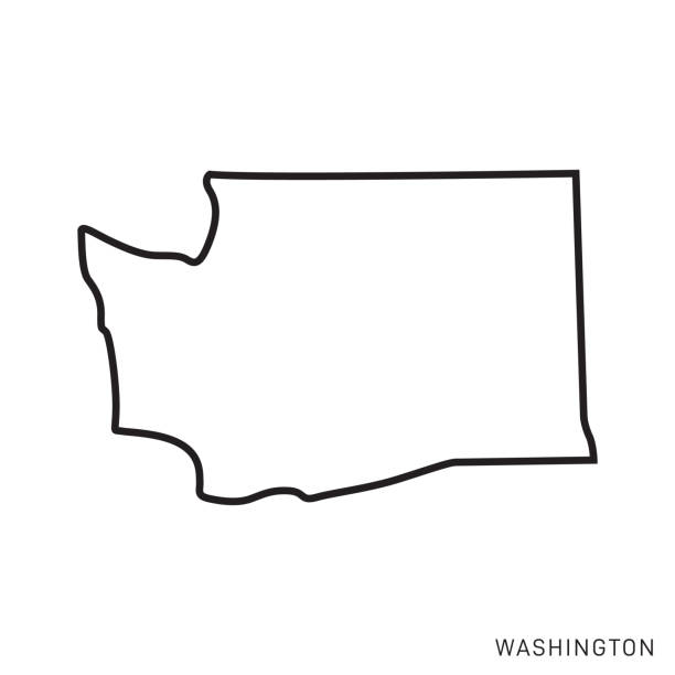 Washington state outline stock illustrations royalty