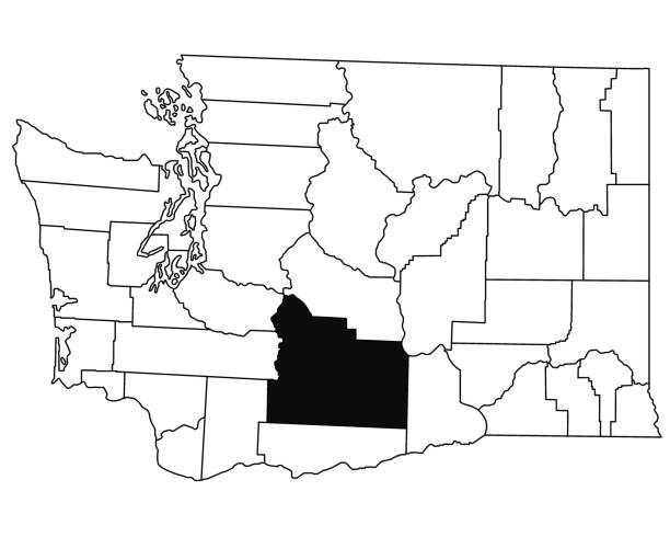 Washington state map with counties stock photos pictures royalty