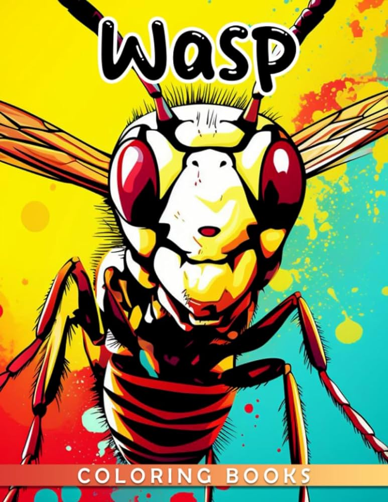 Wasp loring book fun and easy loring pages in cute animals for all ages to relax and release stress fischer cyrus books