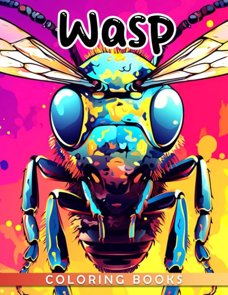 Wasp coloring book fun and easy coloring pages in cute animals for all ages to relax and release stress fischer cyrus books