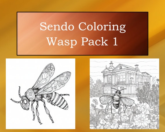 Wasp coloring pages wasp coloring printable pdf pages sendo coloring wasp instant download pdf coloring prints