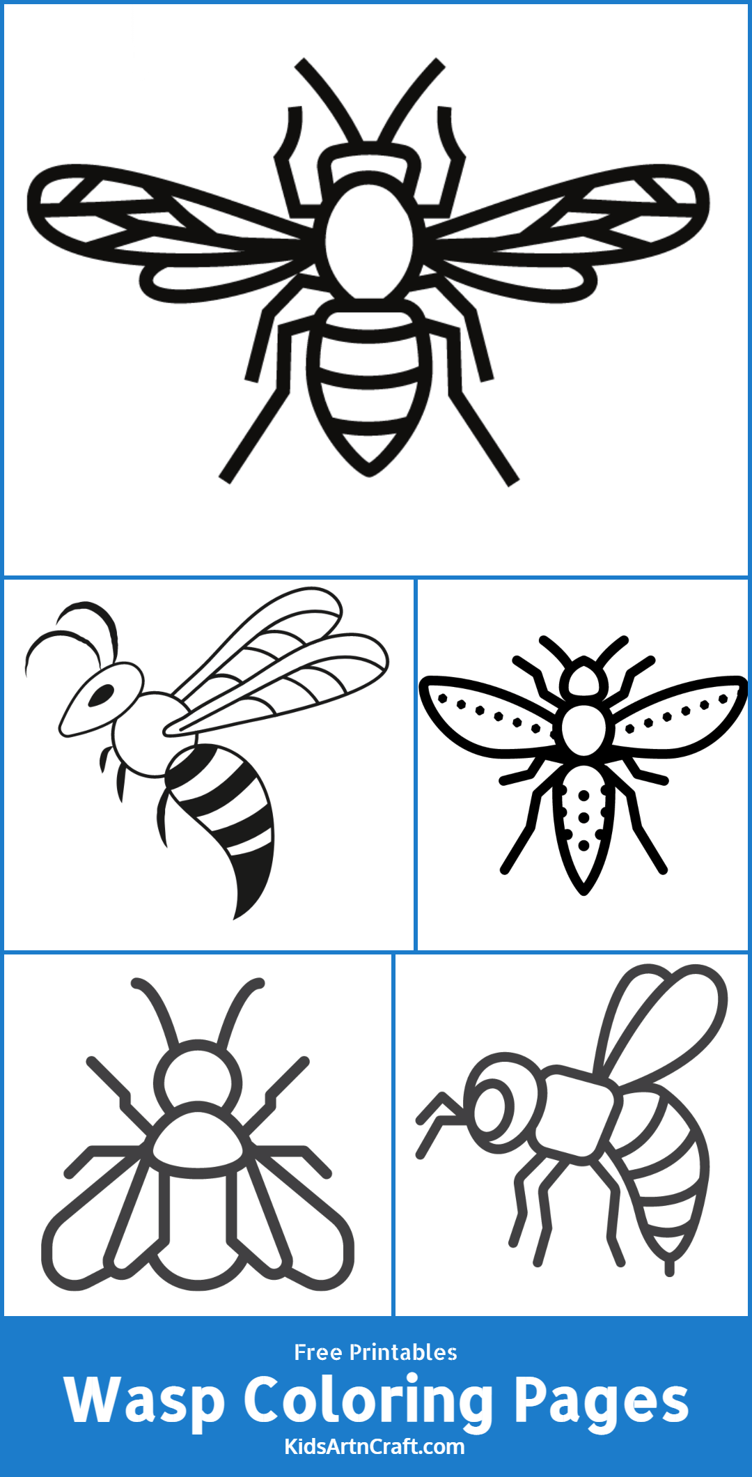 Wasp coloring pages for kids â free printables