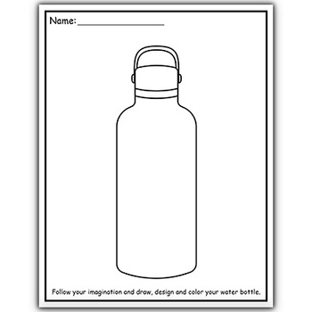 Back to school activity fun design your water bottle by your imagination