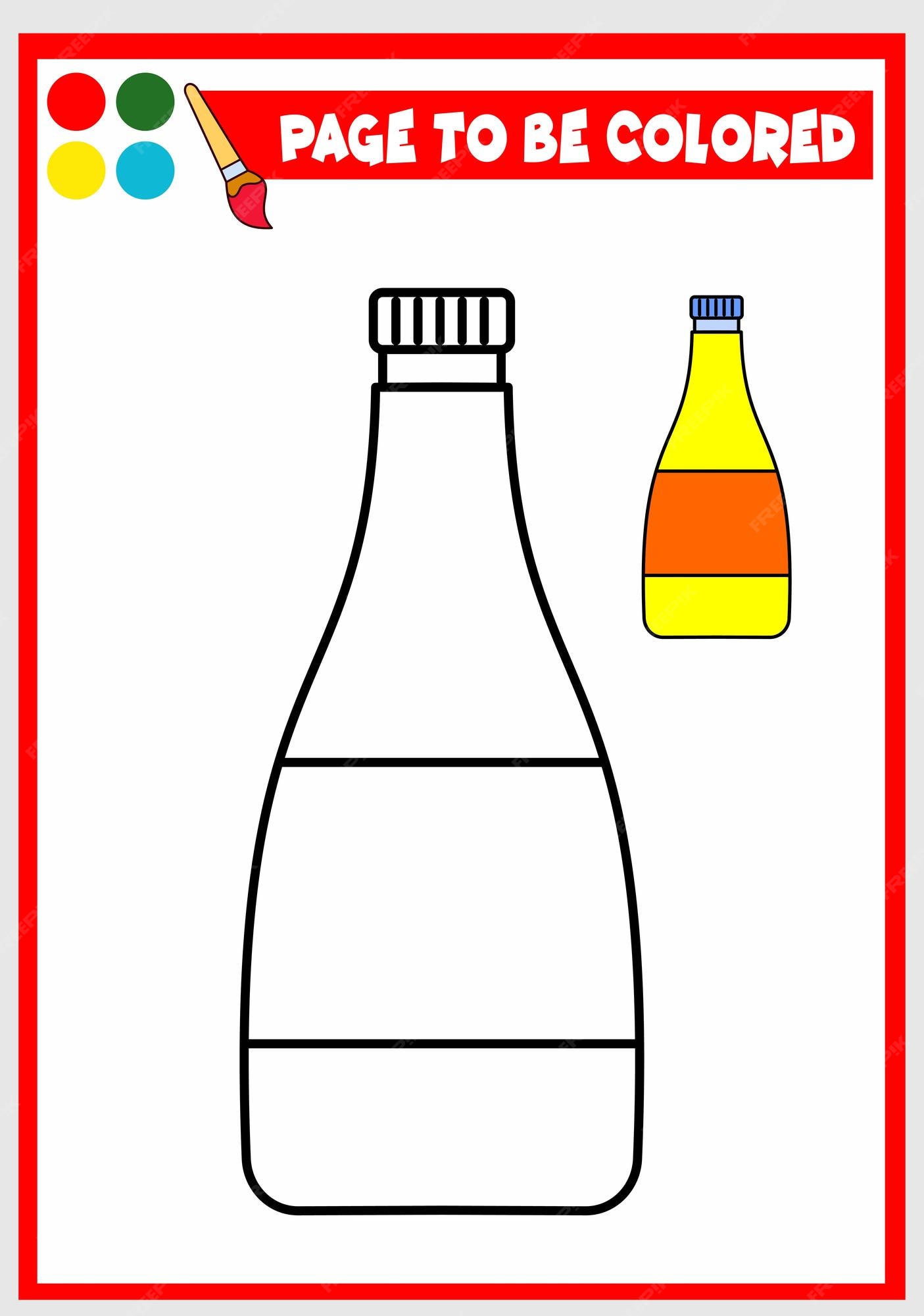 Premium vector coloring book for kids drink bottle