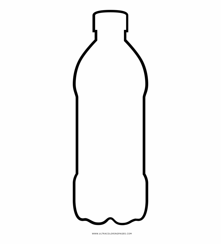 Water bottle coloring page vector of a rushing