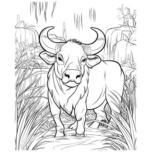 Adult water buffalo over royalty