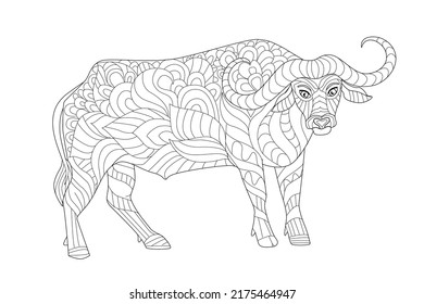 African buffalo your coloring book stock vector royalty free