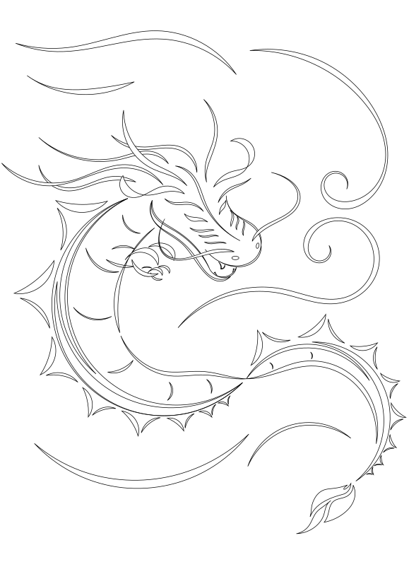 Water dragon drawing for coloring page free printable nurieworld