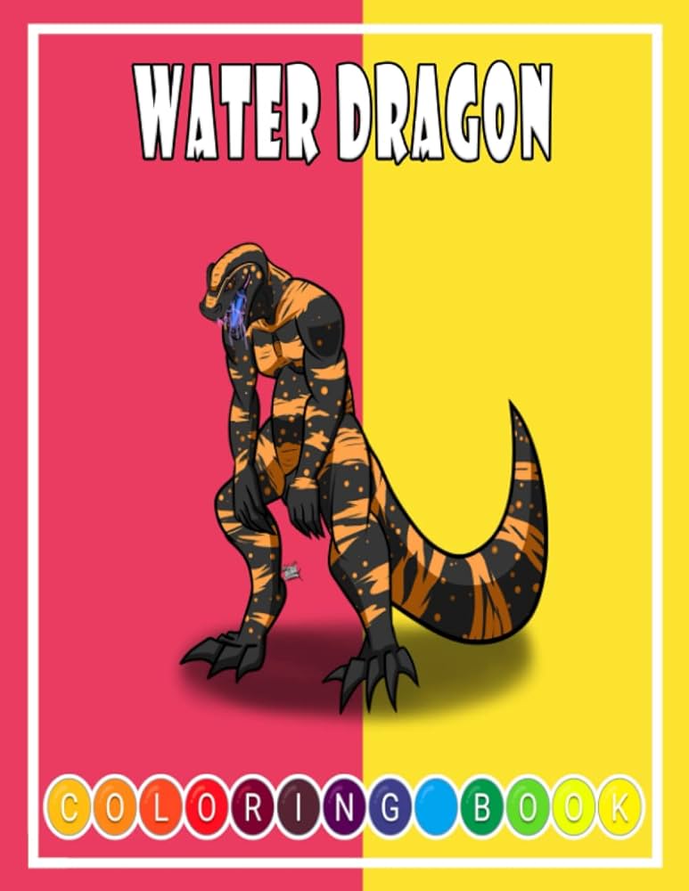 Water dragon coloring book awesome coloring pages with yours favorite images to relax and relieve stress with many unique illustrations by oulfrach