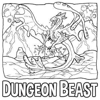 Dragonbeastmonster flying water coloring bookpage by scworkspace