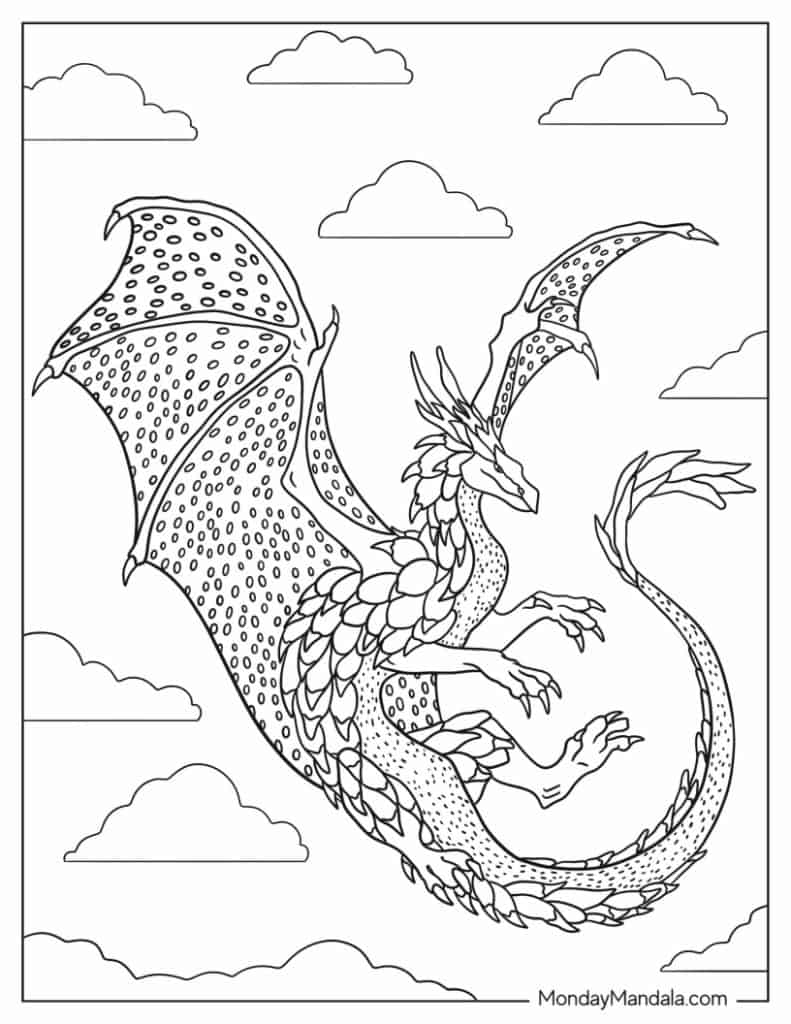 Dragon coloring pages free pdf printables
