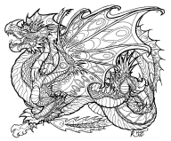 Free printable dragon coloring pages for adults
