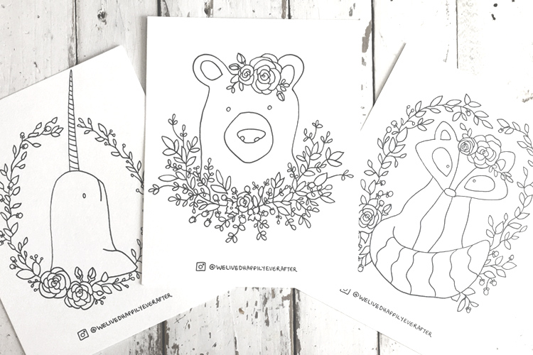 Free watercolor adult coloring book printable sheets