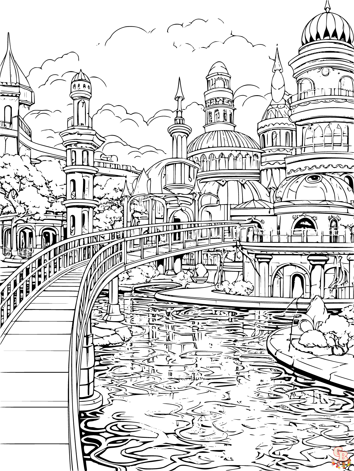 Printable waterpark coloring pages free for kids and adults