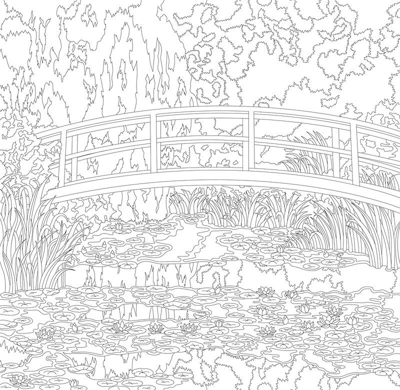Water lily pond claude premium vector