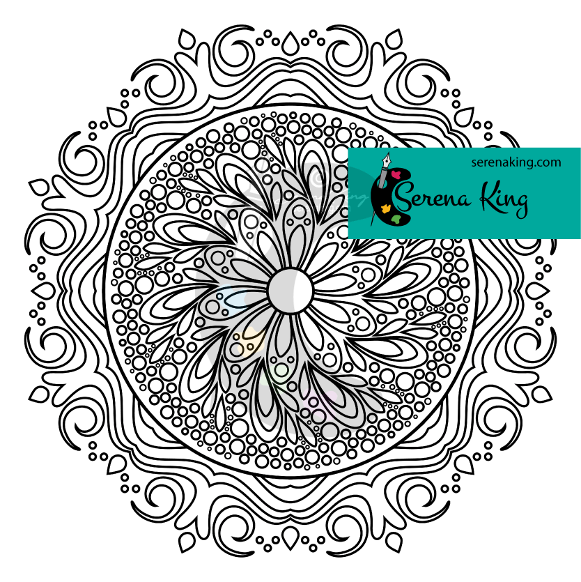 Water element mandala coloring page â serena king