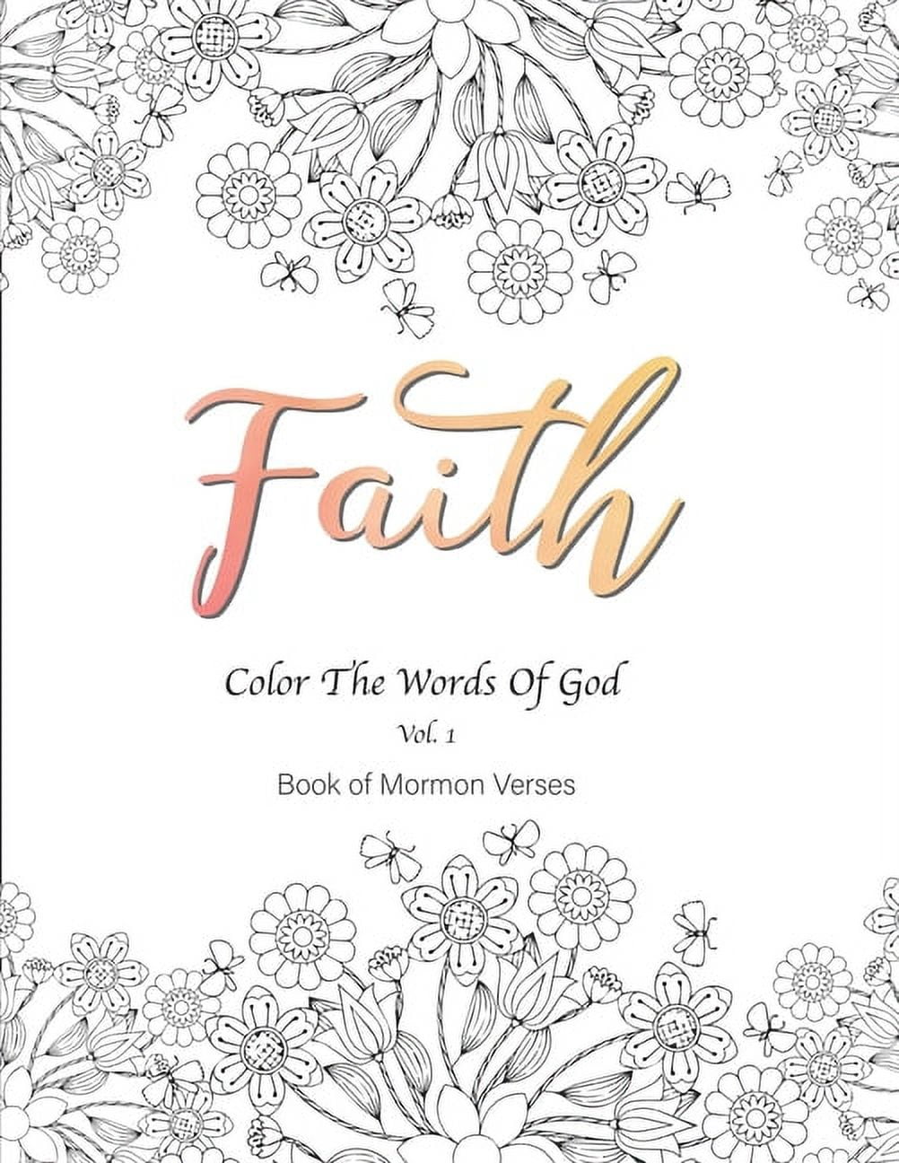 The running water faith color the words of god vol book of mormon verses x pages inspirational prayerful encouraging scriptures coloring book for adults women men teenagers girls and boys