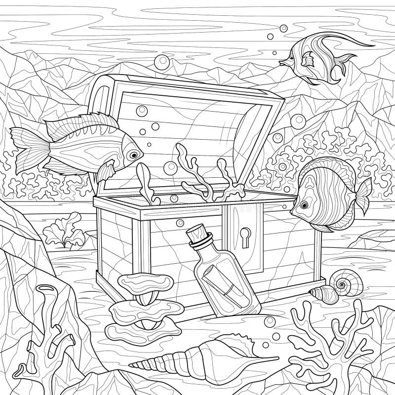 Underwater landscape coloring stock illustrations â underwater landscape coloring stock illustrations vectors clipart