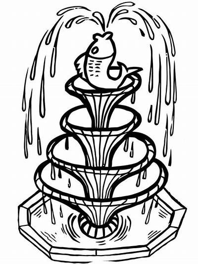 Fountain coloring pages free printable coloring pages water fountain color