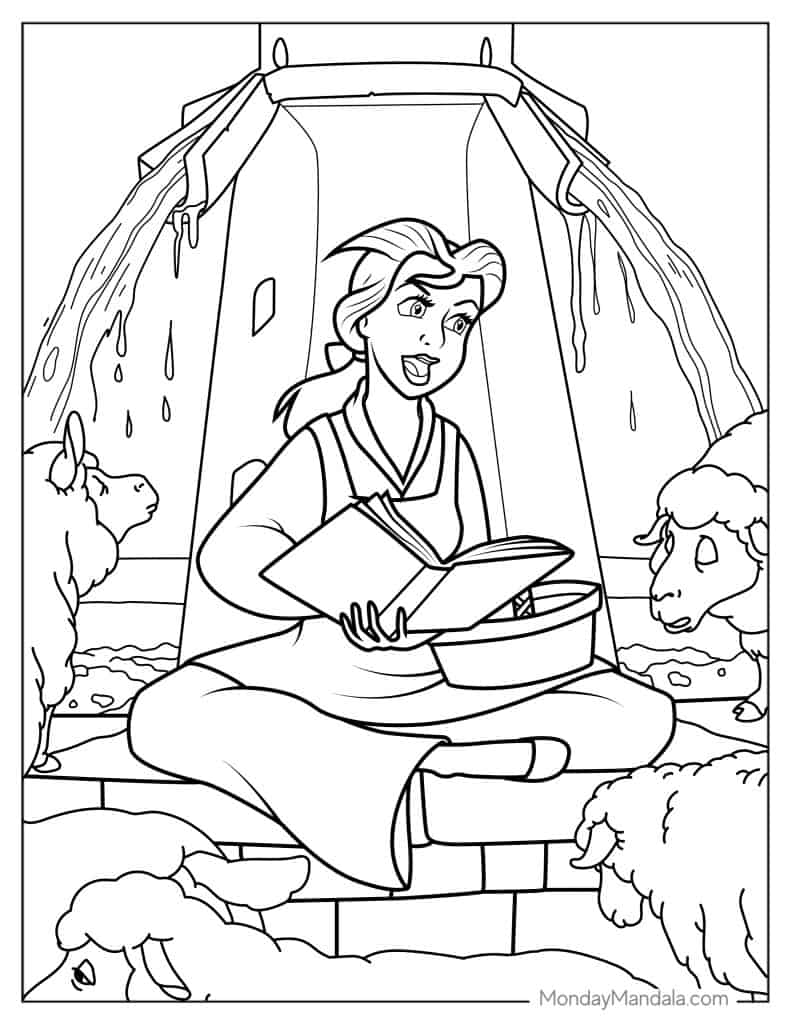 Belle coloring pages free pdf printables