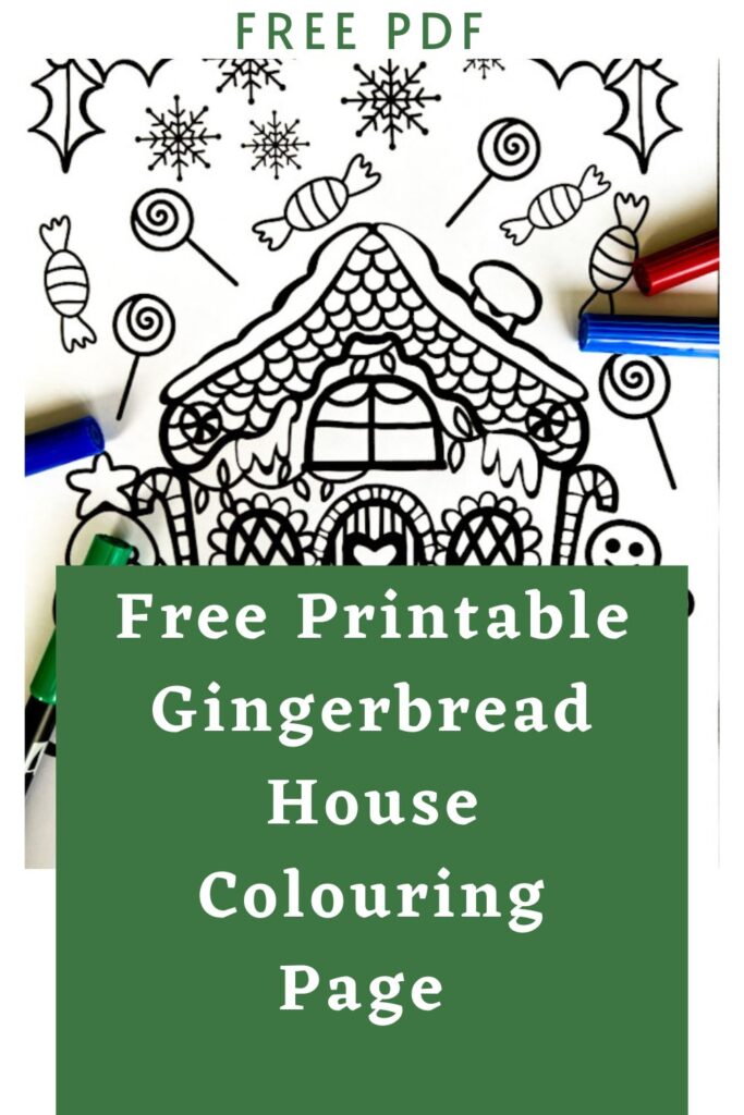 Gingerbread house colouring page