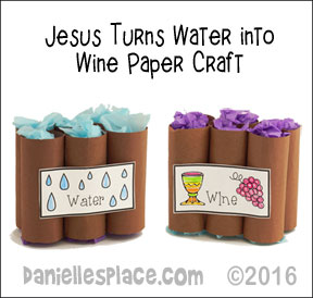 Jesus turns water into wine bible crafts and lesson