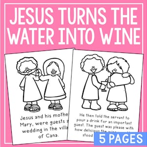 Buy jesus turns the water into wine bible story posters activity homeschool printable bible study for kids sunday school bulletin board online in india