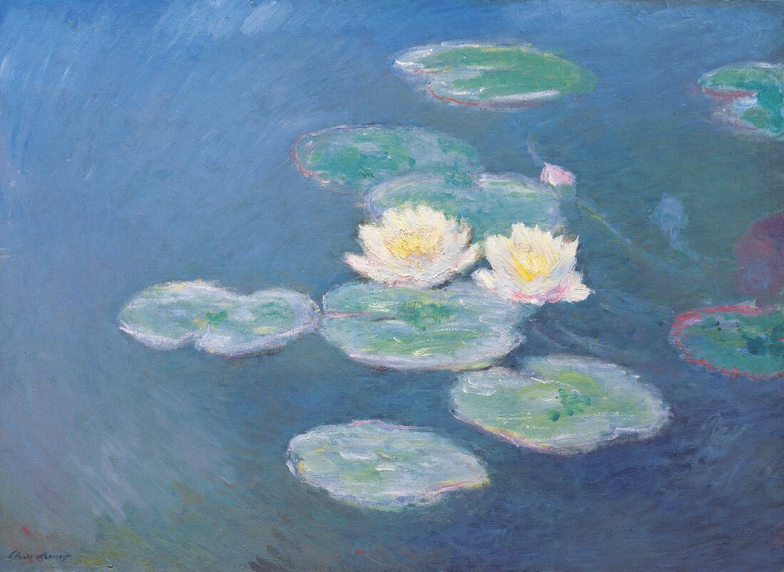 Water lilies evening effect nymphãas effet du soir â claude monet painting â impressionist art