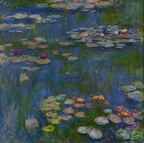 The many paintings of water lilies by claude monet