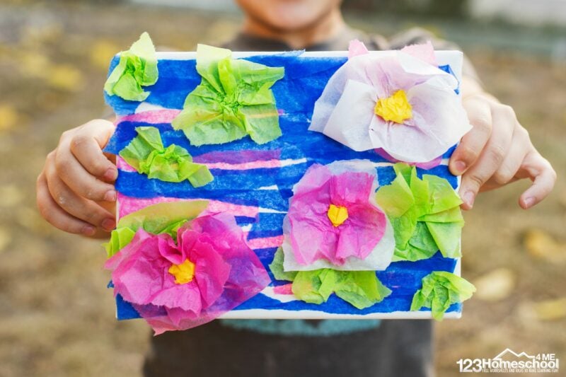 Tissue paper monet art projects