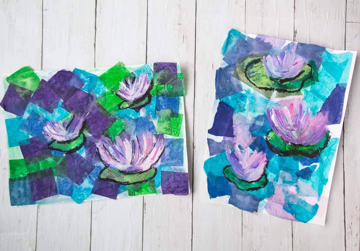 Monet water lilies art lesson