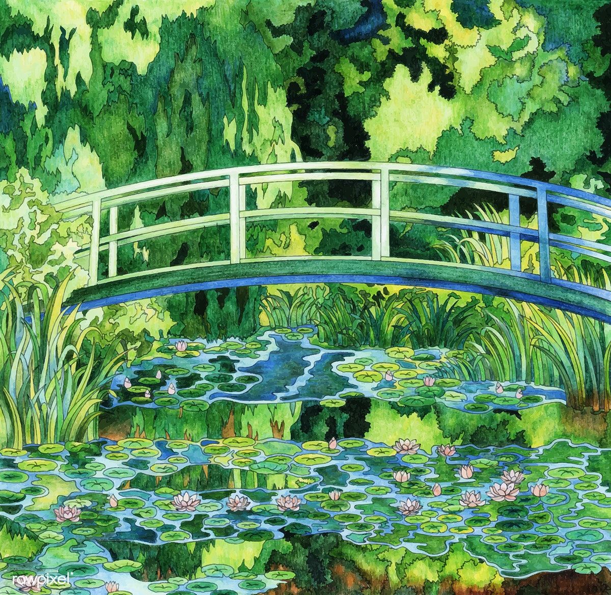 Monets water lily adult coloring page free image by rawpixel monet water lilies water lily pond lily pond