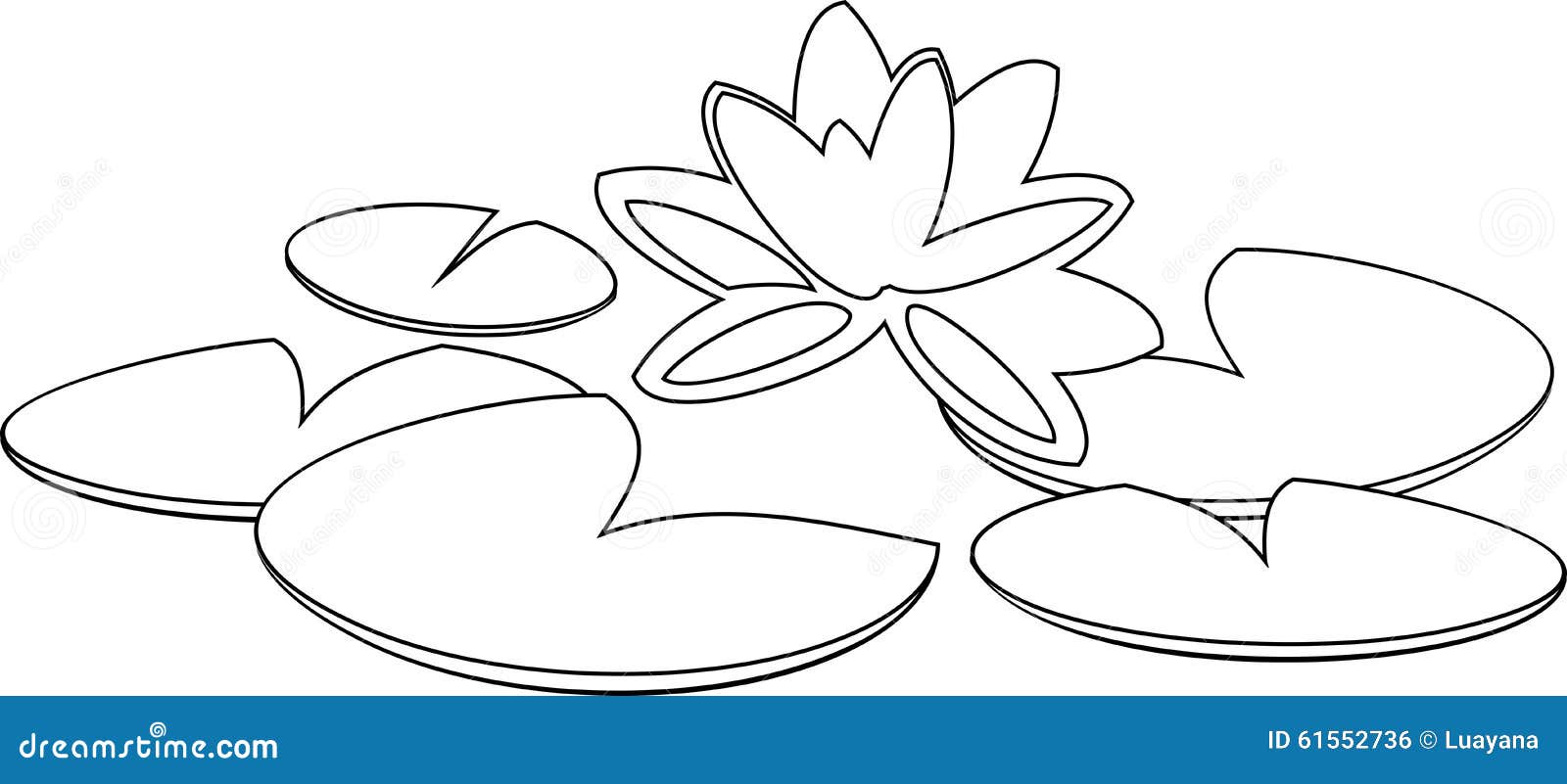 Coloring with water lily stock vector illustration of preschool