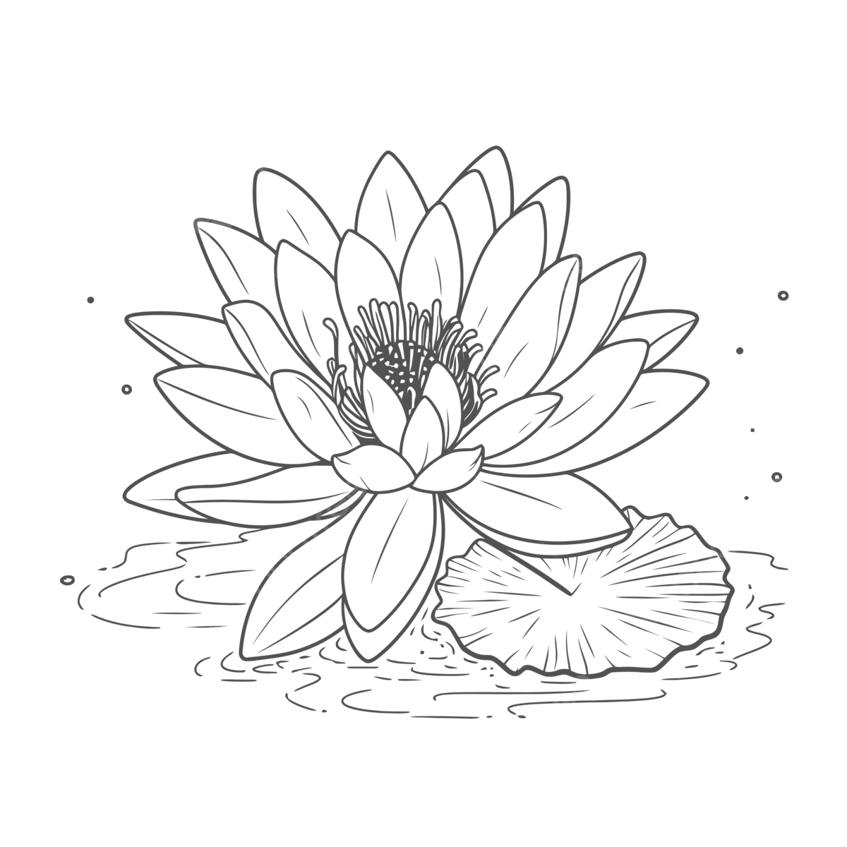 The water lily flower coloring page outline sketch drawing vector flower drawing wing drawing water drawing png and vector with transparent background for free download