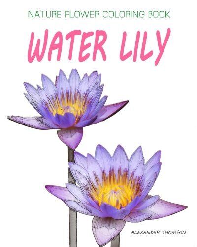 Water lily nature flower coloring book
