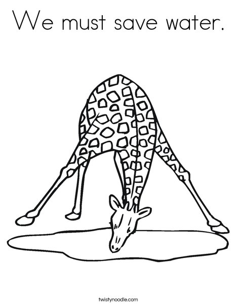 We must save water coloring page