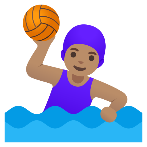 Ððâï woman playing water polo medium skin tone emoji