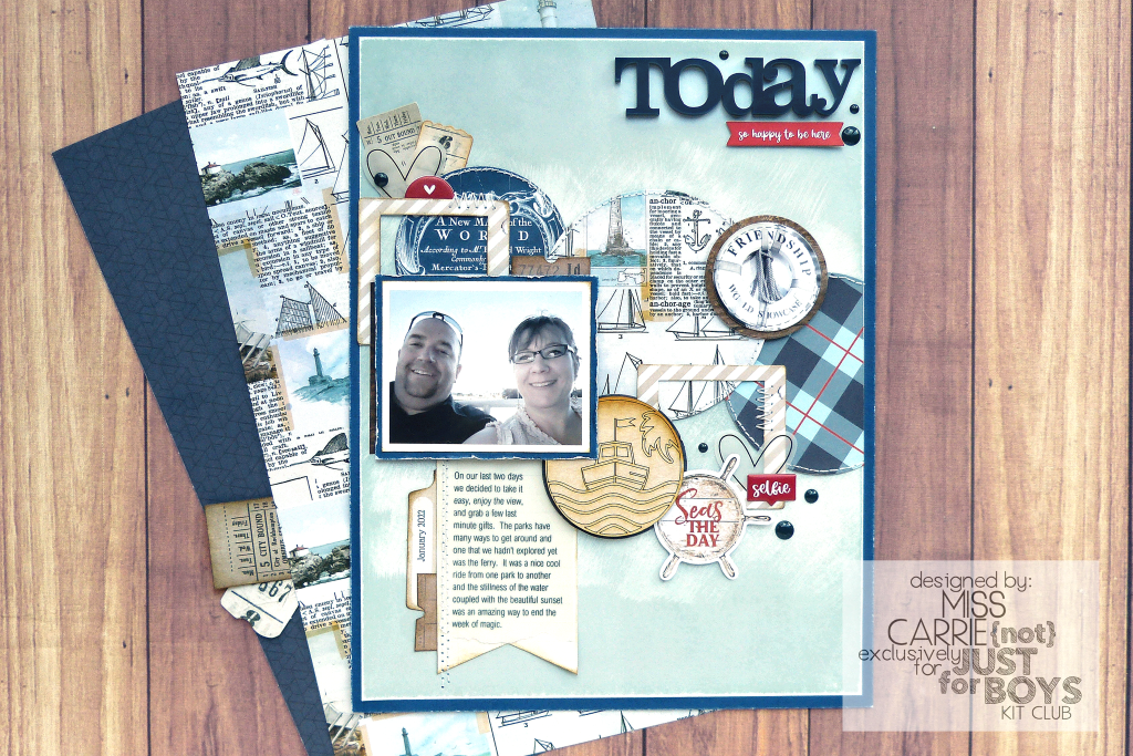 Create a scrapbook page with a theme â miss carries creations